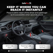 SafeProX 2 in 1 Emergency Escape Tool, Life Saving Car Window Breaker & Seatbelt Cutter - Car Window Hammer for Quick Accident Aid & Safety on The Go with Seat Belt Cutter. (Pack of 2)