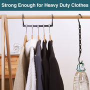 AMKUFO 6 Pack-Closet-Organizers-and-Storage, Space-Saving-Hangers Black