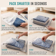 Fygrip Rechargeable Cordless Pump Vacuum Storage Bags, 12 Jumbo | 80% Space Saver Plastic Packaging Bags for Clothes, Travel Luggage & Bedding, Closet Organization
