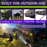 Black Cat Halloween Decorations Outdoor Yard Signs Stakes Scary Silhouette | 6 Pcs Spooky Black Cat Signs with Glow Effect Eyes Lawn Stakes for Graveyard Front Yard Backyard Garden Halloween Party Decor