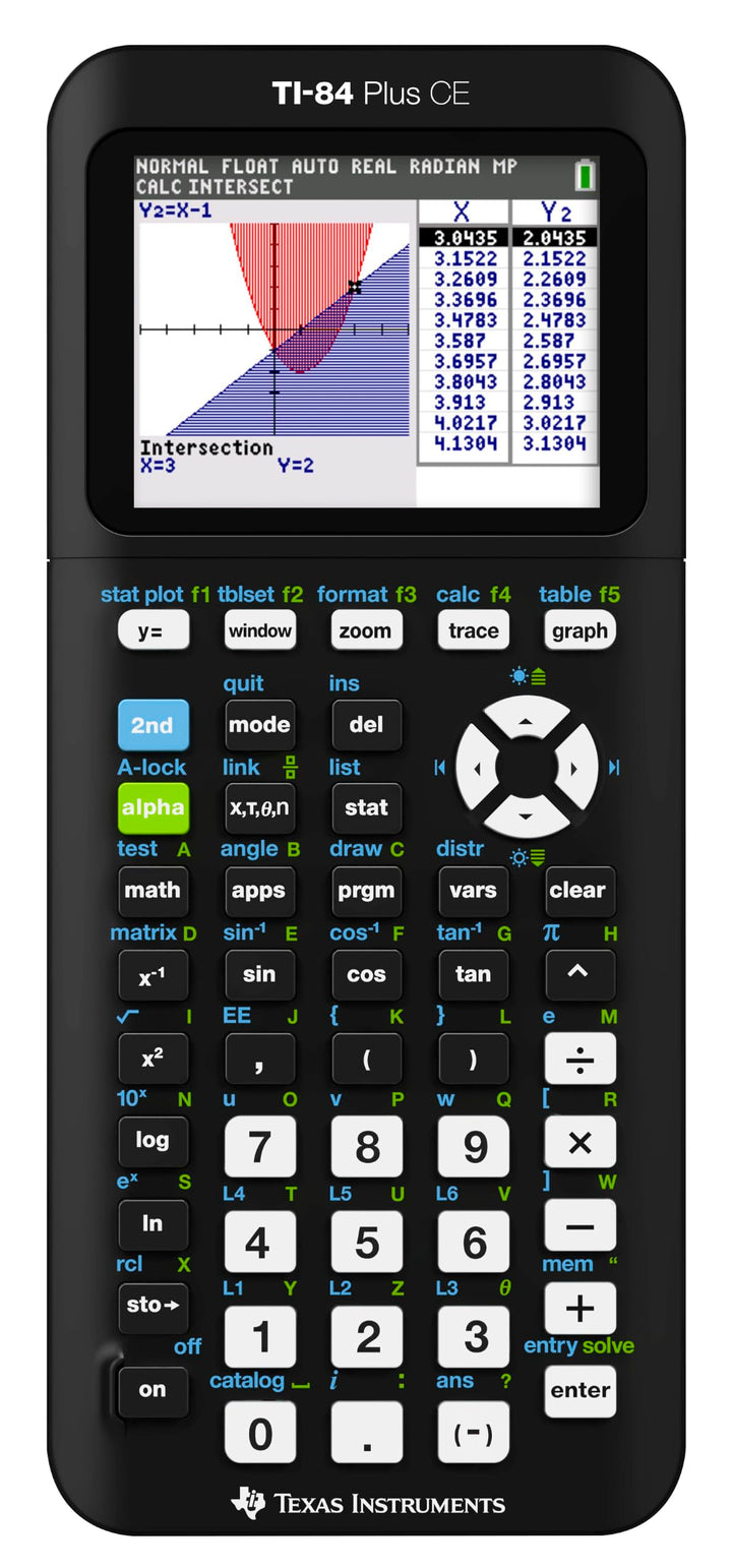 Texas Instruments TI-84 Plus CE Color Graphing Calculator, Black | Computer version included, USB charging, Full color, Faster than TI-84 Plus