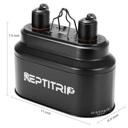 REPTITRIP Reptile Heat Lamp Fixture, Dual Light Fixture with Two Switches | Max 160W Each E26 Socket, Compatible with ceramic heat emitter, basking heat lamp, UVB bulb, for Bearded Dragon turtle lizard