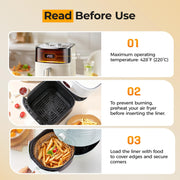 125Pcs 8 Inch Square Air Fryer Liners Disposable for 5-8QT, Parchment Paper | Non-Stick, Unbleached Food Grade, Waterproof Oilproof Baking Airfryer Sheets Papers for Oven, Microwave, Baking, Roasting