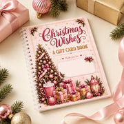 Christmas Gift Card Holder Book, Spiral Bound Gift Card Book for Multiple Gift Cards, Pink Christmas Gift Card Book for Women Teens, Stocking Stuffers, Secret Santa Gifts, Holiday Gift Card Holder