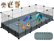 VISCOO 12 Panels Small Animal Playpen, 48" x 24" x 16" Guinea Pigs Cages | C&C Cage for Guinea Pigs with Waterproof Mat, Puppy Play Pen, Bunny Playpen, Indoor Outdoor Portable Metal Wire Yard Fence