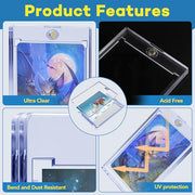 ZENOWICK 20ct Magnetic Card Holders, 35pt One Touch Card Holder | U-V Protection Hard Plastic Case for Trading Cards, Display Case for Sports, Baseball, Football, Game Cards