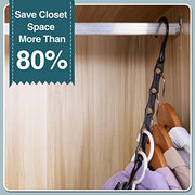 AMKUFO 6 Pack-Closet-Organizers-and-Storage, Space-Saving-Hangers Black