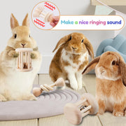 AOWPFVV Wooden Bunny Toys,Safe Rabbit Toys for Guinea Pigs,Small Animals | Teeth Grinding,Enrichment,Boredom Breaker,Chew Toys for Chinchillas,Hamster,Rats Indoor&Outdoor