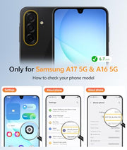 FNTCASE for Samsung Galaxy A17/A16 5G Phone Case, Fit for Magsafe, Black | Screen Protector, Translucent Matte, Military Grade Drop Proof, Shockproof Protection Bumper, Protective Magnetic Phone Cover