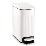 TrashAid Slim Bathroom Trash Can with Lid Soft Close & Pedal, 1.6Gal, White | Removable Inner Bucket, Stainless Steel Garbage Can, Small Wastebasket for Toilet/Office/Bedroom, Retro Design, Odor Control