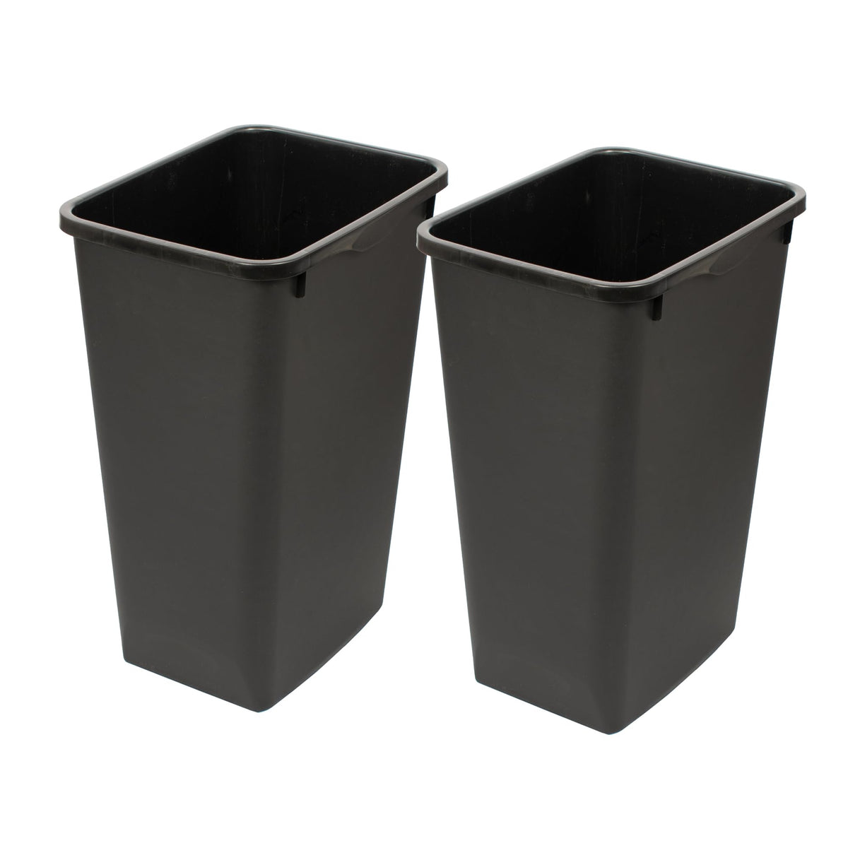 Glad Open Top Plastic Trash Cans | 12 Gallon, Black | 2 Pack
