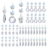 44 Pack Chandelier Crystal Replacement, Clear Crystal Prism for Chandeliers | K9 Glass Sparkling, 38mm 20mm Bead Prism, Rainbow Reflection, Easy Hang Hook, Crystals for Chandeliers Wedding Christmas Tree