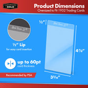 Cardboard Gold Card Saver 1 - Semi Rigid Card Holders - 50 Count | PSA BGS SGC Grading Submissions, Acid-Free Polypropylene Protectors, Trading Baseball Sleeves, Binder Storage Compatible