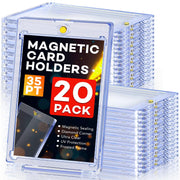 ZENOWICK 20ct Magnetic Card Holders, 35pt One Touch Card Holder | U-V Protection Hard Plastic Case for Trading Cards, Display Case for Sports, Baseball, Football, Game Cards