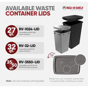 Rev-A-Shelf Double Pullout Garbage Trash Cans for Kitchen Cabinets, 35 Qt | Replacement Large Capacity Waste/ Recycling Bin Only for Kitchen Cabinet Pullouts, White, RV-35-52