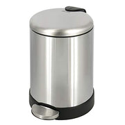 Glad Small Trash Can, 1.2 Gallon | Round Stainless Steel Garbage Bin with Soft Close Lid & Step Foot Pedal | Metal Waste Basket with Removable Inner Bucket, Stainless, 8 x 9.5 x 12 inches