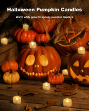 Homemory 12-Pack Remote Flameless LED Battery Tea Light Candles, 400+Hrs | 2/4/6/8H Timer Flickering Tealight Votives for Halloween Pumpkins, Christmas Decor, Weddings and Home Ambiance