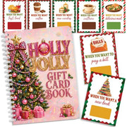 Christmas Gift Card Book for Teen, Adults, Kids, Christmas Gift for Women | Included 20 Pages, 7"x 5", Spiral Bound, 20 Double Sided Sticky Dots