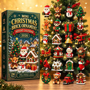Christmas Advent Calendar, 24-Day Mini Building Block Ornaments Blind Box | 1 Set, 24 Random Designs to Build, Hanging Loops Included, Tree & Garland Decorations, Christmas Countdown Gift