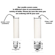 Creative Hobbies 4 Inch Tall Cream Plastic Candle Covers Sleeves Chandelier Socket Covers - Slip Over E12 Candelabra Base Sockets | Set of 6