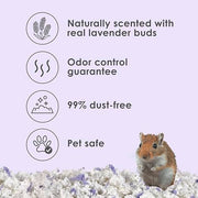 Kaytee Clean & Cozy Lavender Paper Bedding for Guinea Pigs, 49.2 Liters | Fresher habitats with rabbit bedding. Hamster bedding for small pets. 99% dust-free, absorbs 6x, lavender bedding