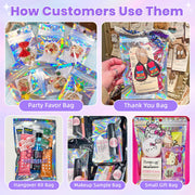 ANZNKU Holographic Bags 5x7 Mylar Bags Resealable 50PCS, Smell Proof Goodie Snack Candy Jewelry Gift Pouches for Small Business Party Favor Bead Storage, Small Plastic Baggies for Halloween Christmas