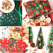 SANNIX 110Pcs 55 Pairs Christmas Charms Gold Enamel Jewelry Pendants for Holiday Xmas Earring Bracelet Necklace Craft Making