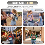 Clear Backpack for Stadium Events Sports Fan Backpack Stadium Bag 12x6x11 | Transparent Security Backpack,Heavy Duty PVC Small Clear Bag for Concerts, Sports,Work,School