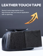 Harrison Howard Rubber Pull-on Bell Boots, Hoof Overreach Protection | 2/pack & 4/pack Options, Extra Thick Rubber for Durability, Upgraded Leather Touch Tape, Hoof Impact Guard, Horse Bell Boots