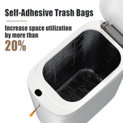 MOPUP Bathroom Trash Can, Automatic Bagging Garbage Can, 3.5 Gallon Slim Smart Small Plastic Trash Bin, Narrow Motion Sensor Trash Can for Bedroom, Office White