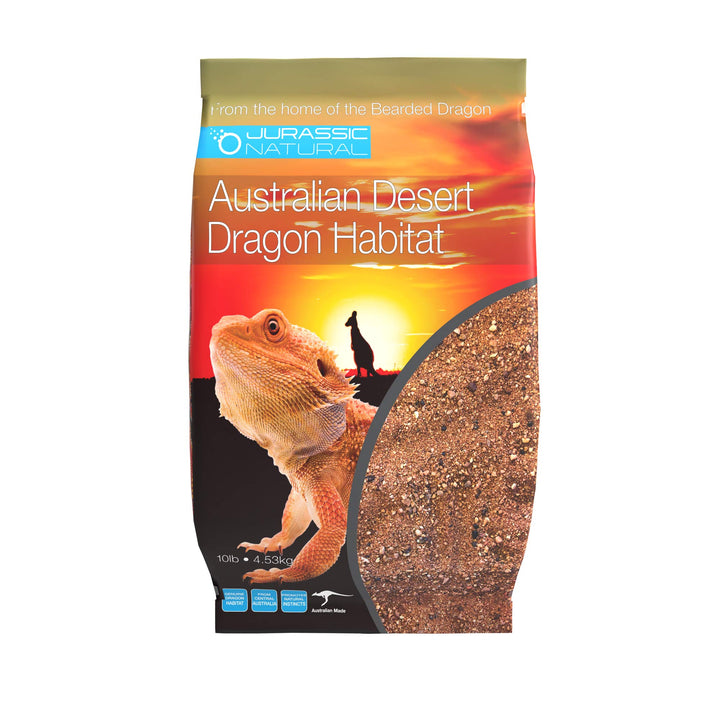 Jurassic Natural Australian Desert Dragon Habitat Substrate, Red, 10lb | For Bearded Dragons and Other Lizards