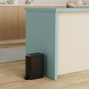 TIPGO Small Bathroom Trash Can with Lid Soft Close, 1.6 Gal, Matte Black | Step Pedal, 5.9'' Slim for Narrow Space, Stainless Steel, Anti-fingerprint, Removable Inner Bucket, Odor Seal