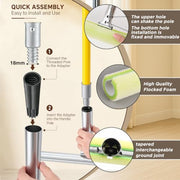 Ferrochef 12 Inch T Bar Applicator for Coating Green Flocked Cotton Sleeve T Shaped Frame Floor Finish Tool Kit for Wood Surface Concrete Floors Finishing DIY Paint Sealant