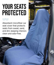 Seat Hoodie Microfiber Seat Hoodie Hooded Towel Seat Cover (Black) | Keep Your Seats Clean & Dry - Machine Washable, Universal Fit Protects Against Sweat, Wet Gear & Sandy Beach Trips