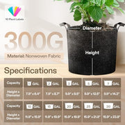 VIVOSUN 5-Pack 5 Gallon Plant Grow Bags Fabric Pots with Handles | 300G Thickened Nonwoven Fabric, Excellent Drainage, Healthy Root Growth, BPA-Free, Reusable