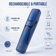 Candure Whisper Quiet Dog Nail Grinder with 360 Degree LED Light, 6-Speed Rechargeable Pet Nail Trimmers with Extra Grinding Head for Safe, Stress-Free Grooming for All Pet Sizes (Dark Blue)