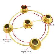 Advent Wreath Candle Holder, Christmas Candle Rings for Tapered Candles | Advent Wreath 5 candle Holder for Christmas Festival Home Party Church Decor, Gold