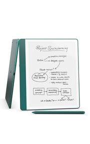 Like-New Amazon Kindle Scribe (64GB) - Your notes, documents and books, all in one place. With built-in AI notebook summarization. Includes Premium Pen - Metallic Jade