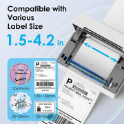 KNAON Bluetooth Thermal Shipping Label Printer, 4x6 Portable Thermal Address Label Printer for Small Business, Compatible with iPhone,Android,Windows,Mac–Works with Etsy Shopify USPS&More, White