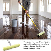 Ferrochef 12 Inch T Bar Applicator for Coating Green Flocked Cotton Sleeve T Shaped Frame Floor Finish Tool Kit for Wood Surface Concrete Floors Finishing DIY Paint Sealant