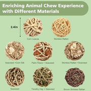 Bunny Rabbit Chew Grass Balls, Rolling Chew Toys for Small Animals (8 Pcs) | Rabbit chew balls, Improving Dental Health, Natural Chew Grass Toys for Rabbits, Guinea Pigs, Chinchillas, Hamsters, Mice