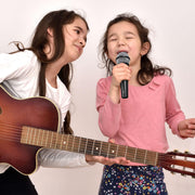 NUOBESTY Kids Pretend Microphone Toy Plastic Fake Microphone Prop Costume | For Birthday Party Favors Pretend Play Black