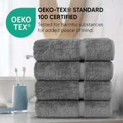 Chakir Turkish Linens 100% Cotton 4-Pack Bath Towels 27x54, Gray | Premium Cotton Turkish Bath Towels, Set Of 4 At 27x54, Oeko-Tex Certified, Soft Plush And Absorbent