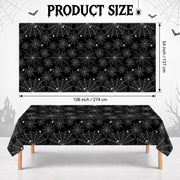HAMDKS 4 Pack Halloween Tablecloth, Spider Web Table Cloth | 108" x 54" Rectangular Table Cover, Black Plastic Disposable Tablecloth for Halloween Decor Party Supplies