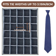 PINGMIC 2-Pack Sock & Tie Organizer with Lid, 30-Cell Foldable Storage Box | Keeps socks, ties, belts, small accessories neatly organized with a foldable, dustproof design and easy-access compartments