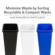 Glad Open Top Plastic Trash Cans | 12 Gallon, Black | 2 Pack