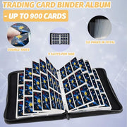 GERMUN Trading Card Binder, 900 Pockets Card Binder, 9-Poccket Sided Pocket Sports Card Binder, Premium Card Binders Compatible with MTG, TCG, Baseball Cards(Carbon Black)