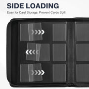 Top Loader Binder 9 Pocket, Holds 360 Toploaders, 100 Toploaders INCLUDED | Toploader Binder for 3" x 4" Rigid Toploaders, Trading Card Binder for TCG, MTG, Sport Cards, PU Leather Cover, Side Loading