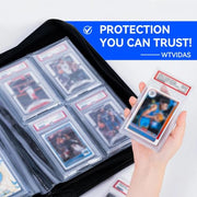 Graded Card Binder 4 Pocket, Holds 40 PSA Slabs for PSA CGC CSG Slabs, J254 | Waterproof Premium PU Leather,Ringless Side Loading, Acid-Free PVC-Free Pages for MTG, TCG, Anime Game & Sports Cards
