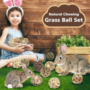 Bunny Rabbit Chew Grass Balls, Rolling Chew Toys for Small Animals (8 Pcs) | Rabbit chew balls, Improving Dental Health, Natural Chew Grass Toys for Rabbits, Guinea Pigs, Chinchillas, Hamsters, Mice